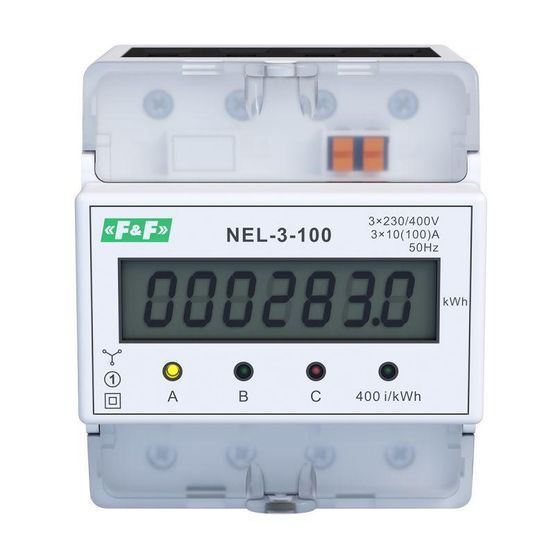 Счетчик электроэнергии F&F NEL-3-100, 100A, трехфазный
