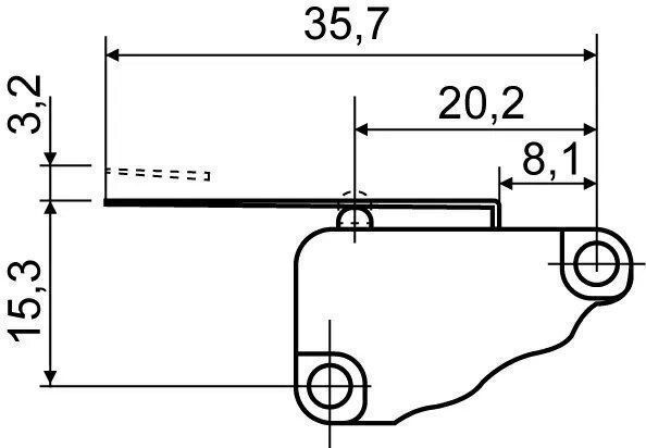 Микро переключатель V-15-21C25, 14075