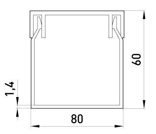 Короб пластиковый e.trunking.stand.80.60, 80х60мм, 2м, 16517