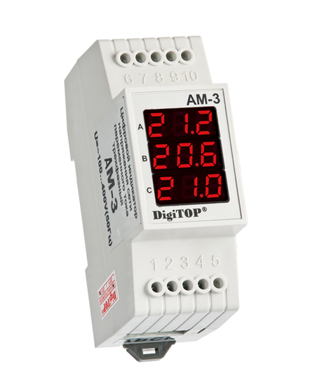 Амперметр Ам-3 для измерения тока в 3-фазной сети DigiTOP