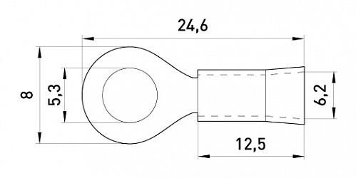 Ізольований наконечник e.terminal.stand.rv3.3,5.5.black 2.5-4 кв.мм, чорний