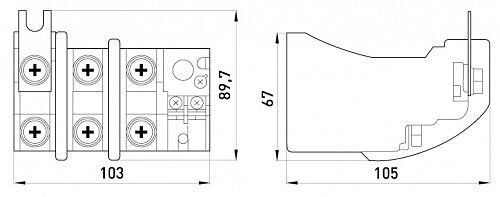 Теплове реле e.industrial.ukh.100.125, номін. струм 100А, діап. регул. 85-125 А