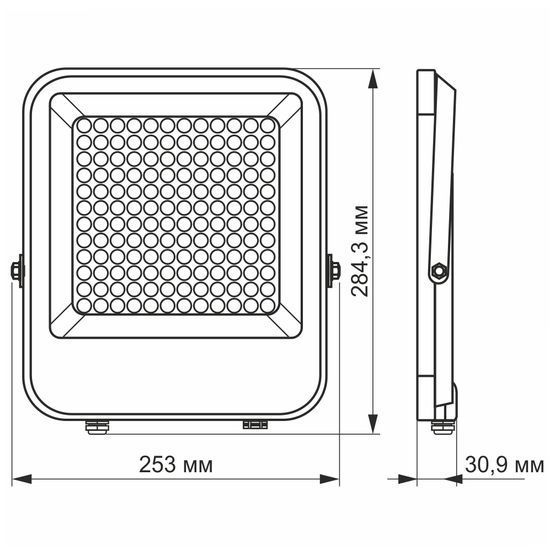 LED прожектор PREMIUM VIDEX F2 100W 5000K (3 роки) сірий VIDEX, 25959, VL-F2-1005G, 5000