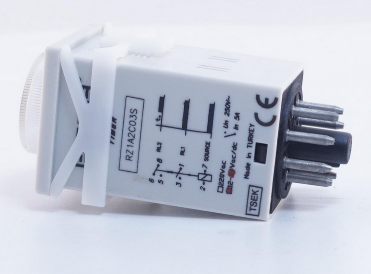 Реле времени RZ1A2C03S-1 с задержкой включ/выкл. 0.3-3 секунды 12В AC/DC 1П+1НО EMAS