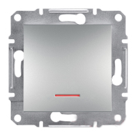 Перемикач EPH1500161 одноклавішний з підсвіткою прохідний самозажимні контакти ASFORA Schneider Electric алюміній, 0740