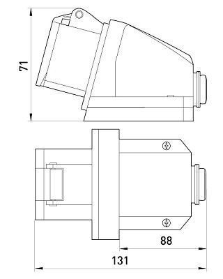 Силовая розетка стационарная e.socket.pro.3.16, 3п., 220В, 16А (113)