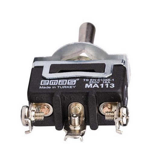 Тумблер MA113 ON-OFF-ON 1no+1no) без колпачка EMAS