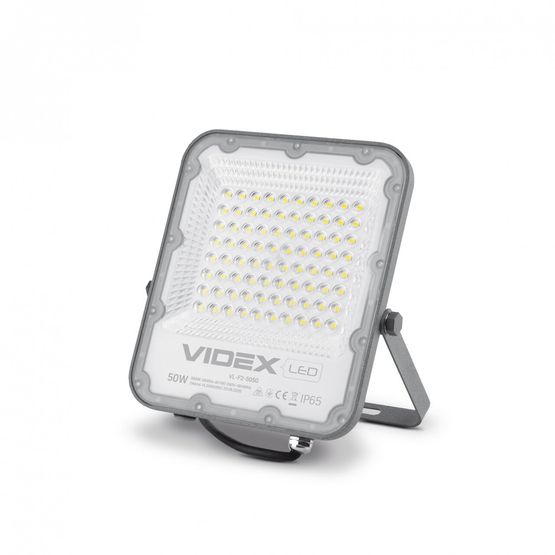 LED прожектор 50W 5000K 100-240V АС серый PREMIUM F2 (3 роки) VIDEX, 25958, VL-F2-505G, 5000