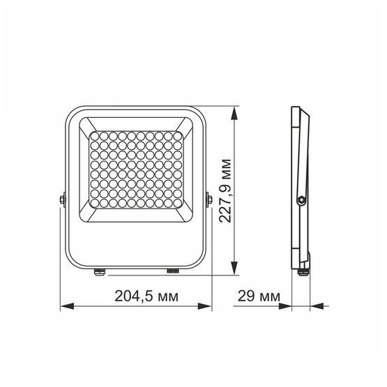 LED прожектор 50W 5000K 100-240V АС сірий PREMIUM F2 (3 роки) VIDEX, 25958, VL-F2-505G, 5000