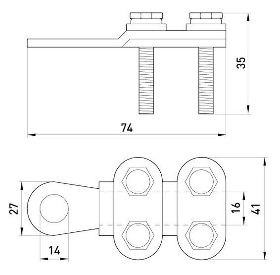 Наконечник кабельный e.end.stand.clamp.120.150 на винтах