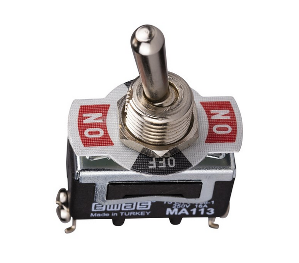 Тумблер MA113 ON-OFF-ON 1no+1no) без колпачка EMAS