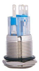 TYJ 19-271 220V зеленая кнопка метал. с подсв. 1NO+1NC