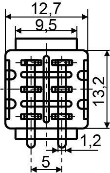 Тумблер MTS-203 ON-OFF-ON 3Пол. *6Конт.