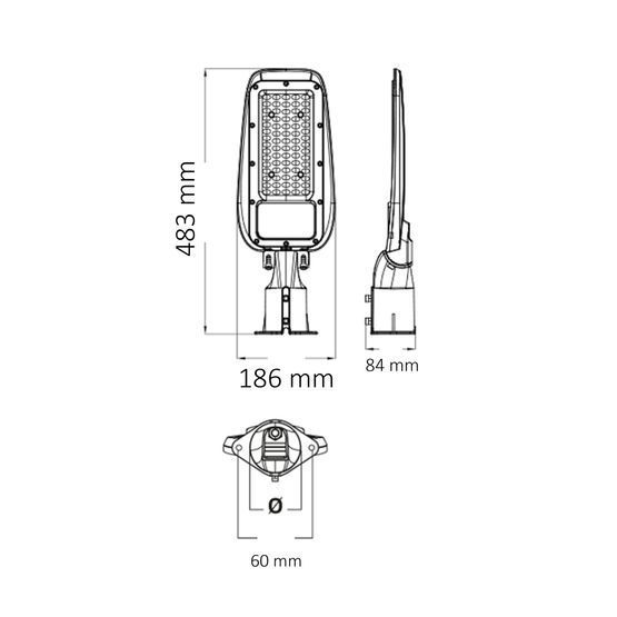 Світильник вуличний LED FLORIDA-100 6400K, Сірий, 6400, 43