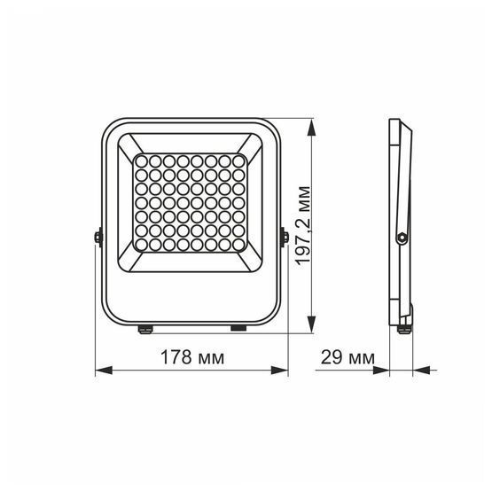 LED прожектор 30W 100-240V AC 5000K PREMIUM F2 (3 роки) VIDEX, 25957, VL-F2-305G, 5000