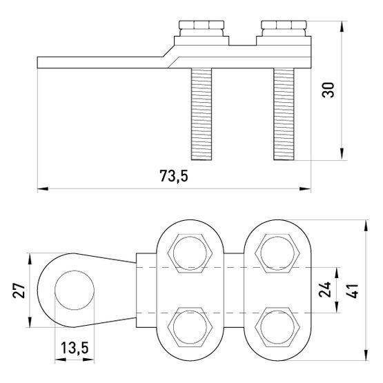 Наконечник кабельний e.end.stand.clamp.150.185 на гвинтах