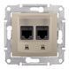 Розетка компьютерная двойная RJ45 cat.5e STP SDN4600168 Титан Sedna Schneider, 7441, Титан