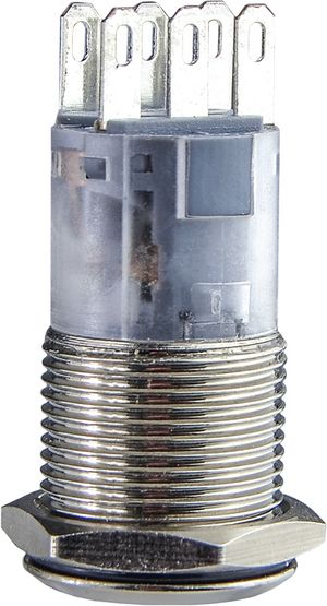 TYJ 16-312 Кнопка металева пласка з фікс., 2NO+2NC.
