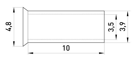 Неізольований наконечник e.terminal.stand.en.6.10 6,0 кв.мм, L=10 мм