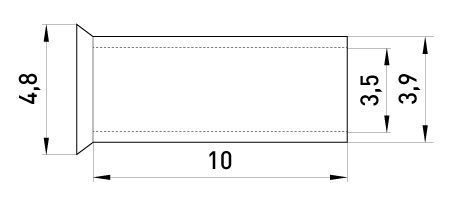 Неизолированный наконечник e.terminal.stand.en.6.10 6,0 кв.мм, L=10 мм, 17534