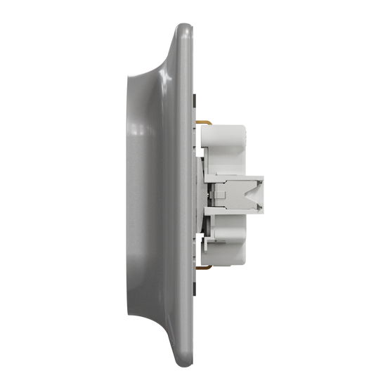 Подвійна розетка 2P+E з заземляючим контактом, Алюміній Sedna Design Schneider SDD313221, Алюміній