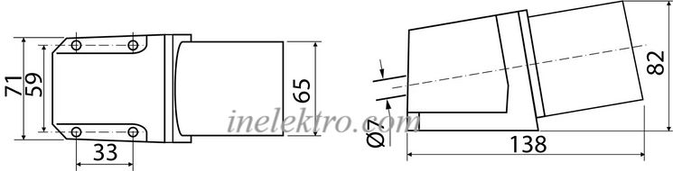 Вилка стаціонарна ВС 32А/4 3Р+РЕ (524)