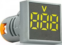 Квадратний цифровий вимірювач напруги ED16-22FVD 12-500В АС (жовтий)