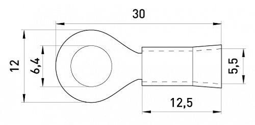 Ізольований наконечник e.terminal.stand.rv3.3,5.6.black 2.5-4 кв.мм, чорний
