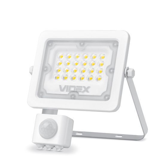 LED прLED прожектор VIDEX F2e 10W 5000K с датчиком движения и осветленности, 25878, VL-F2e105W-S, 5000