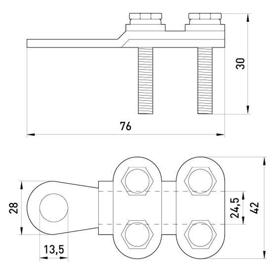 Наконечник кабельний e.end.stand.clamp.185.240 на гвинтах