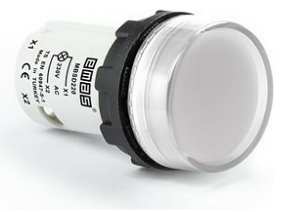 Моноблочна світлосигнальна арматура MBSD220B світлодіодна 220В біла (плоске скло) EMAS