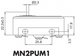 Міні-вимикач з металевим штирьком MN2PUM1, EMAS