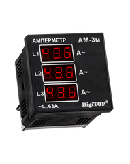 Амперметр Ам-3м (внешний ТТ) щитовой трёхфазный DigiTOP