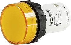 Моноблочна светосигнальная арматура MBSD220S светодиодная 220В желтая (плоское стекло) EMAS