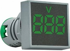 Квадратний цифровий вимірювач напруги ED16-22FVD 12-500В АС (зелений)