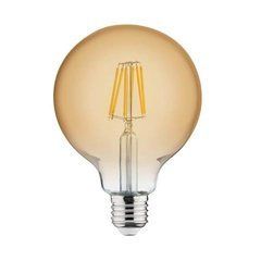Лампа FILAMENT LED Шар 6W 2200K E27 RUSTIC GLOBE-6 172мм HOROZ, Прозрачный с янтарным отливом, 001-030-0006-010, 2200, 155