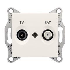 Розетка TV/SAT проходная 4dB SDN3401923 Слоновая кость Sedna Schneider, 7394, Слоновая кость