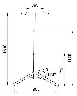 Стойка металическая для галогенных прожекторов e.halogen.base.2.150.500, (для 2-х прожекторов по 150 Вт или 500Вт), красная, l0140004