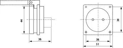Розетка (гніздо) врізна ГВ 16А/2 (220В) 2Р+РЕ (312) біла
