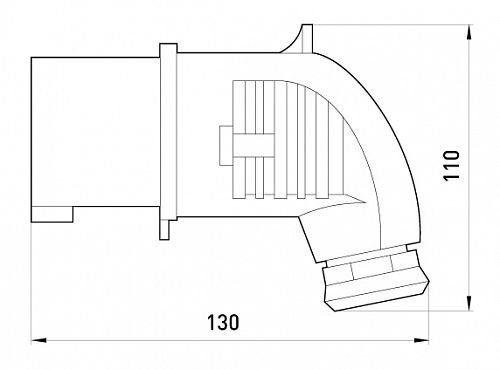 Силова вилка переносна кутова 3Р+Z, 400В,32A,IP44