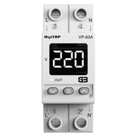 Реле напруги VP-63A M2W DIN DigiTOP, Білий