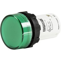Моноблочна светосигнальная арматура MBSD220Y светодиодная 220В зеленая (плоское стекло) EMAS