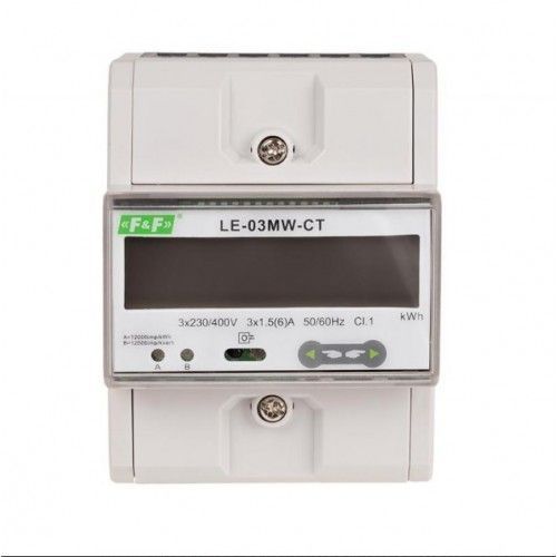 Лічильник електроенергії LE-03MW-CT, 3-фазний, Modbus RTU, трансформаторного підключення