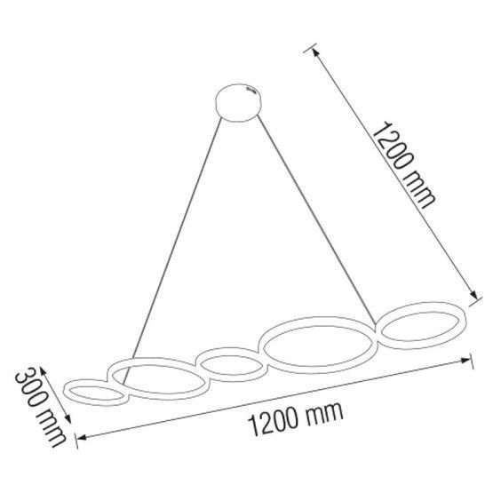 Люстра LED "OLYMPIC" 45W чорна, Хром, 7