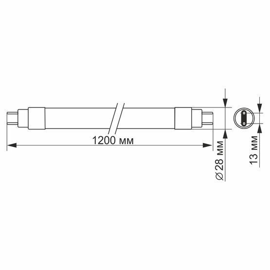 LED лампа VIDEX трубчатая T8b 18W 1,2M 4100K 220V матова VIDEX, 23486, VL-T8b-18124, 4100