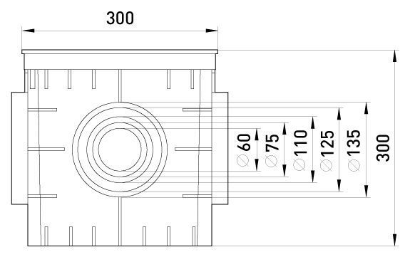 Колодязь кабельний пластиковий e.manhole.300.300.300.cover, 300х300х300мм, з кришкою