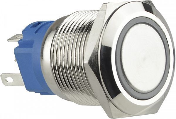 TYJ 19-271 24V зеленая кнопка метал. с подсв. 1NO+1NC