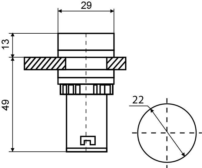 Зумер AD22-22 BM/r блимаючий червоний 220V АC