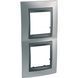 Рамка 2-я вертикальная "Матовый хром", Графит MGU66.004V.238 Unica Top Schneider, 8550, Хром