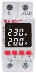 Реле контроля напряжения и тока (2модулі) однофазное 32А с индикацией e.control.vc32